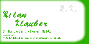 milan klauber business card